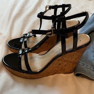 Wedge Cork strappy sandal heels